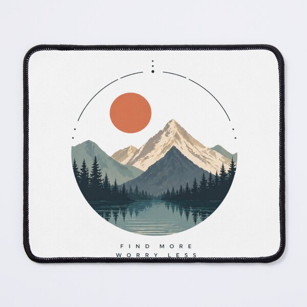 Item preview, Find More, Worry Less - Minimalist Mountain Lake Scene designed and sold by KaphzeShop.