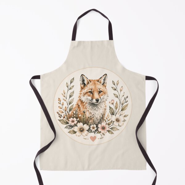 Item preview, Botanical Fox Watercolor – Woodland Animal Floral Illustration designed and sold by AgathaLochArt.