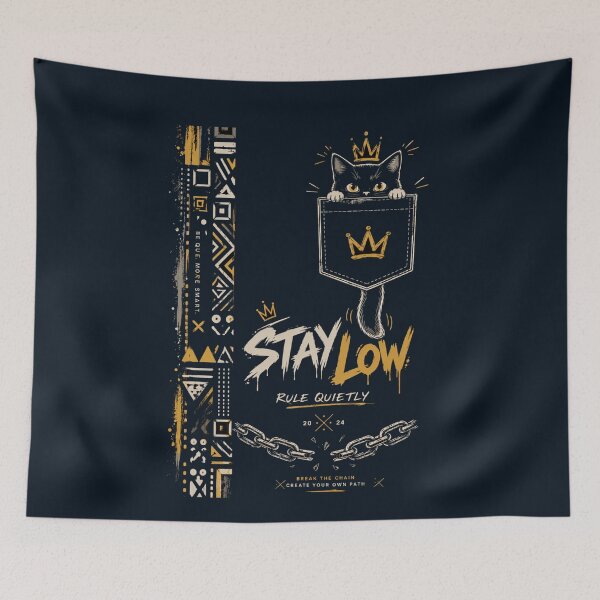Item preview, Stay Low Rule Quietly Cat T-Shirts – Street Style Graphic designed and sold by KDesignCrafts.