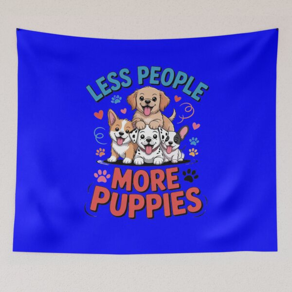 Aperçu de l'œuvre Design humoristique et drôle de chiots - Moins de gens, plus de chiots créée et vendue par fantasticdesign.