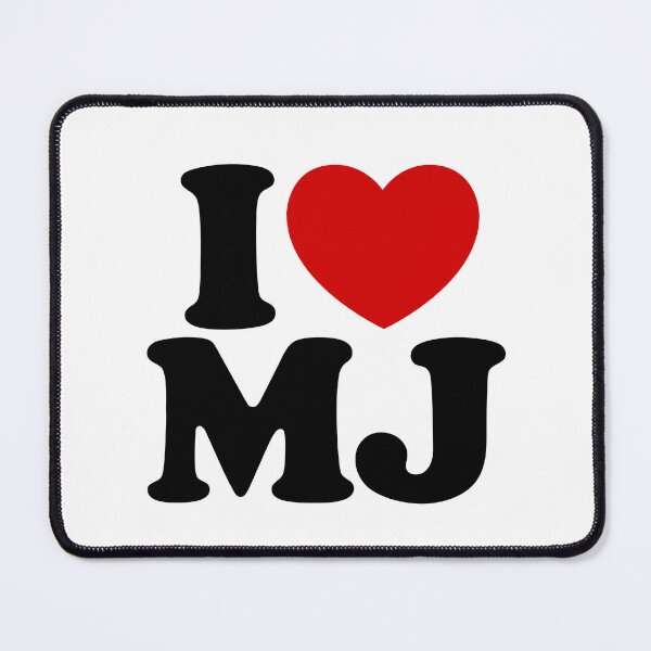 Item preview, I Love MJ Red Heart Initials Graphic designed and sold by PrintAtelier.