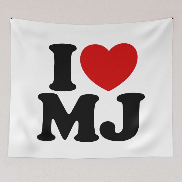 Item preview, I Love MJ Red Heart Initials Graphic designed and sold by PrintAtelier.