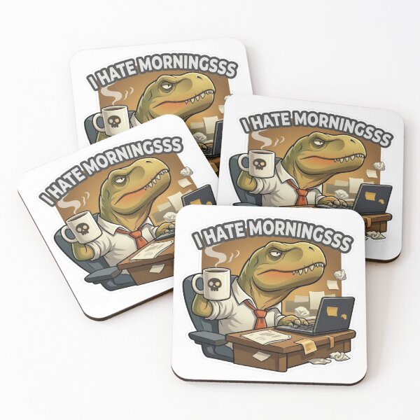 Item preview, I Hate Mornings – Funny T-Rex Office Meme Design designed and sold by ChaosNest.