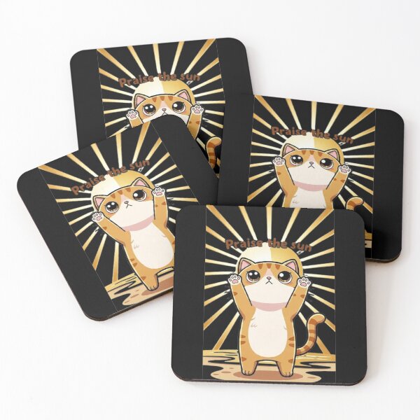 Item preview, Praise The Sun Cat - Cute Kawaii Meme designed and sold by Moody Vibes Studio.