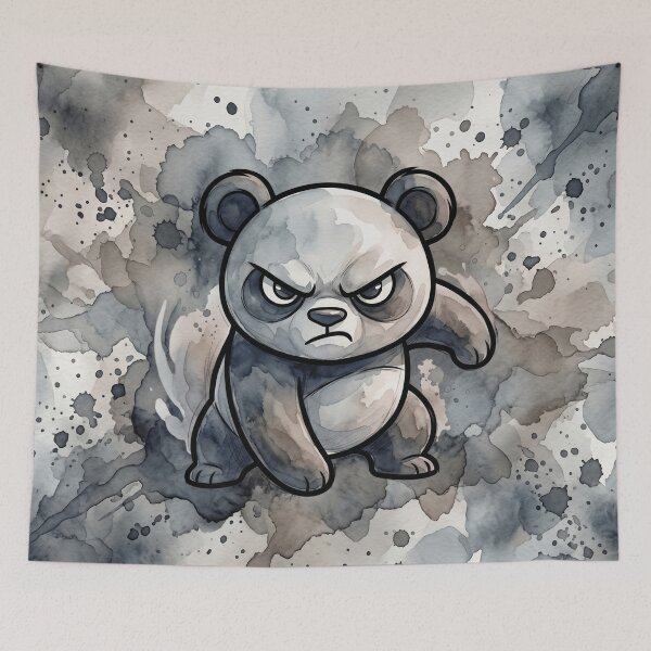 Item preview, Grumpy Panda Minimalist Cartoon Watercolor designed and sold by MarCinu Art.