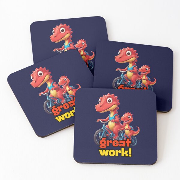 Item preview, Mommy dinosaur and baby dinosaur on a bicycle designed and sold by KIDS-PRINTS.