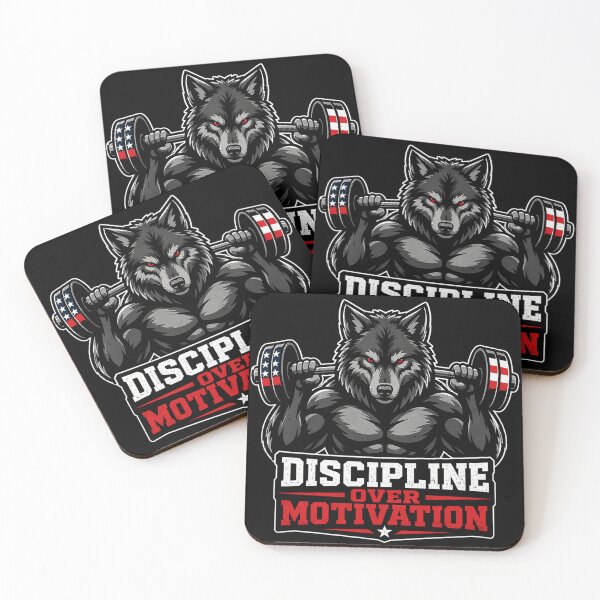 Item preview, Discipline Over Motivation Wolf, Gym Motivation Design, Workout Beast, Fitness Mindset, Strength Training designed and sold by VibeOffline Studio.