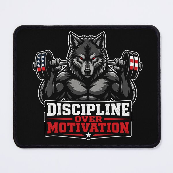 Item preview, Discipline Over Motivation Wolf, Gym Motivation Design, Workout Beast, Fitness Mindset, Strength Training designed and sold by VibeOffline Studio.