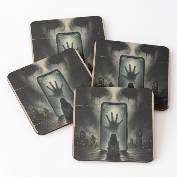 Item preview, Vintage Horror Smartphone Poster, Digital Addiction Art, Creepy Technology Horror Wall Art designed and sold by DrizzyV.