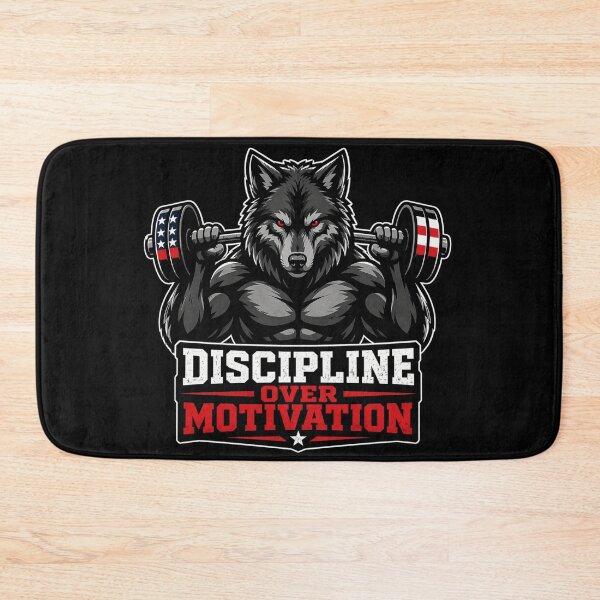 Item preview, Discipline Over Motivation Wolf, Gym Motivation Design, Workout Beast, Fitness Mindset, Strength Training designed and sold by VibeOffline Studio.