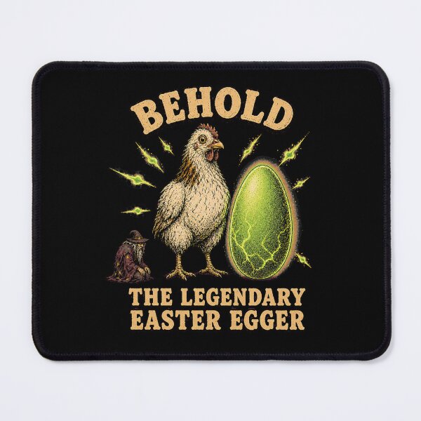 Item preview, Funny Legendary Easter Egger Chicken Summoning Parody Retro Fantasy Tee designed and sold by Mythic Ink Studio.