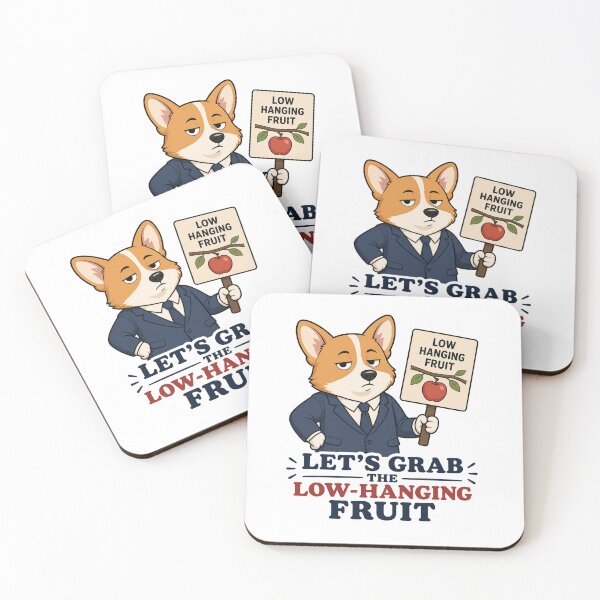 Item preview, Funny Low Hanging Fruit Corgi Office Sticker designed and sold by Gentlestate.