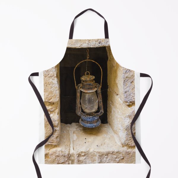 Item preview, Vintage Rusty Lantern Hanging in Stone Window Niche With Weathered Masonry and Cobwebs designed and sold by Nmallia.