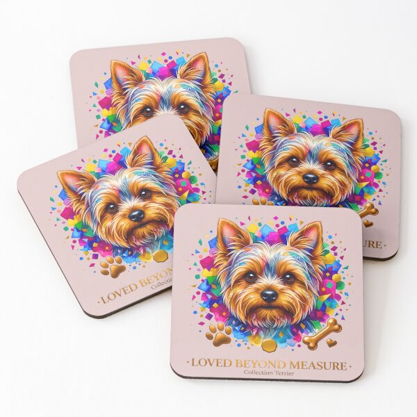 Item preview, Loved Beyond Measure - Colorful Yorkshire Terrier with Geometric Background designed and sold by Good Vibes .