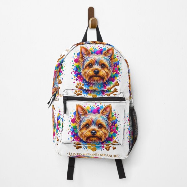 Item preview, Loved Beyond Measure - Colorful Yorkshire Terrier with Geometric Background designed and sold by Good Vibes .