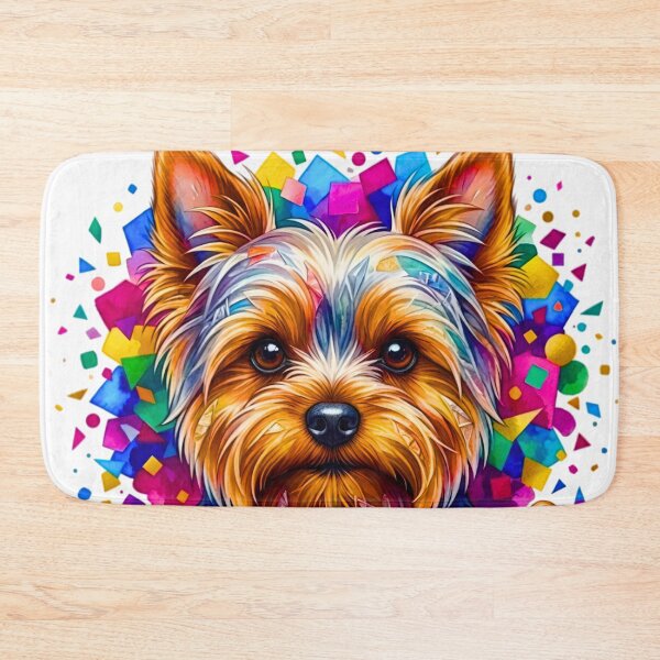 Item preview, Loved Beyond Measure - Colorful Yorkshire Terrier with Geometric Background designed and sold by Good Vibes .