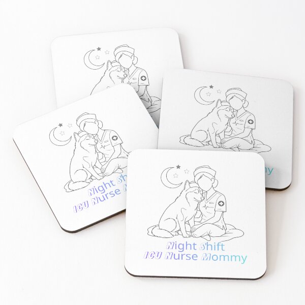 Item preview, Minimal Night Shift ICU Nurse Mommy Husky  Aesthetic Dog Lover Nurse Gift Simple Line Art Design designed and sold by Im-Ara.