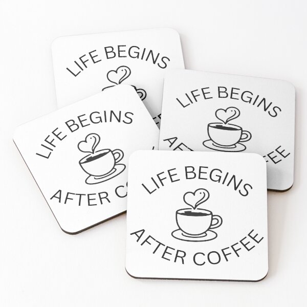 Item preview, Life Begins After Coffee Typography Art designed and sold by VibeoCanvasShop.