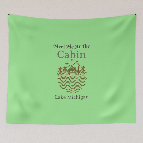 Item preview, Meet Me At The Cabin, Lake Michigan designed and sold by HoppingCreation.