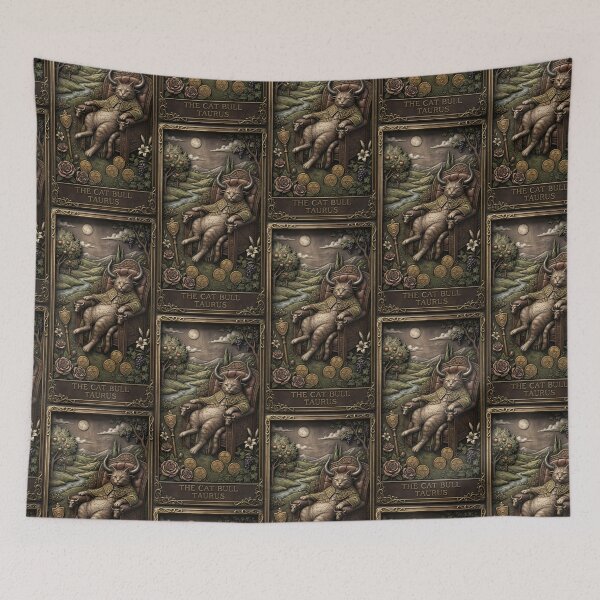 Item preview, Vintage Taurus Bull Cat Zodiac Tarot Card designed and sold by Idealforme.