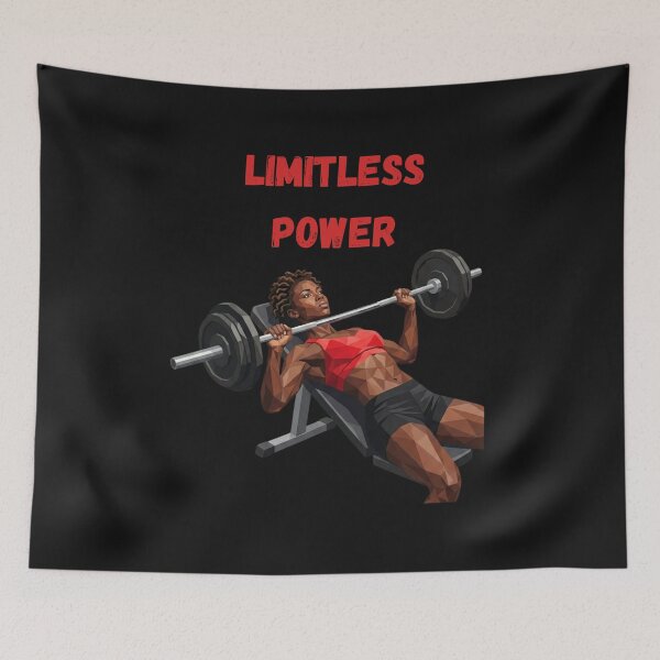 Item preview, Geometric Bench Press Black Woman Strength Motivation Art designed and sold by Mania Graphix.