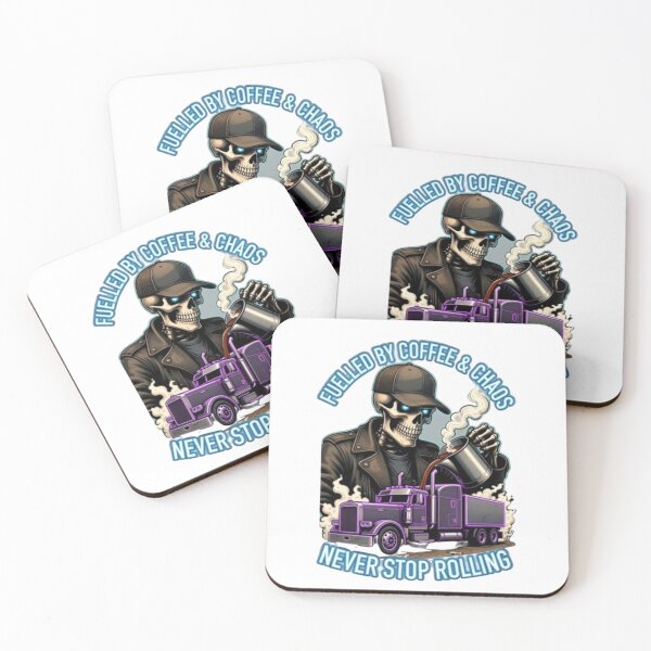 Item preview, „Fuelled by Coffee & Chaos – Never Stop Rolling“ designed and sold by NoriudaR.