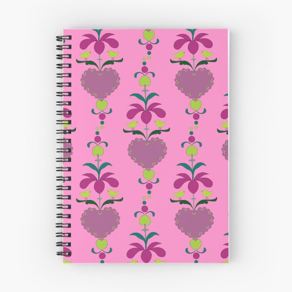 Item preview, Whimsical Magenta Folk Art Hearts Pattern designed and sold by auran14.