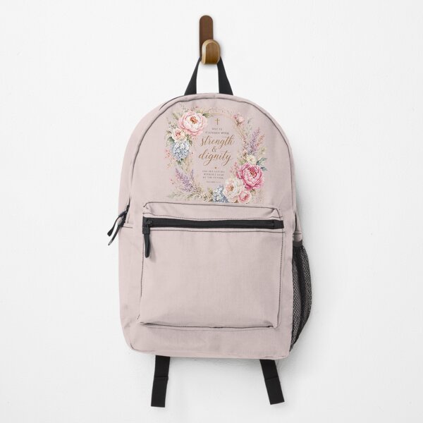 Item preview, She Is Clothed With Strength and Dignity Sticker | Proverbs 31:25 | Feminine Christian Floral Design designed and sold by AnyseDesign.