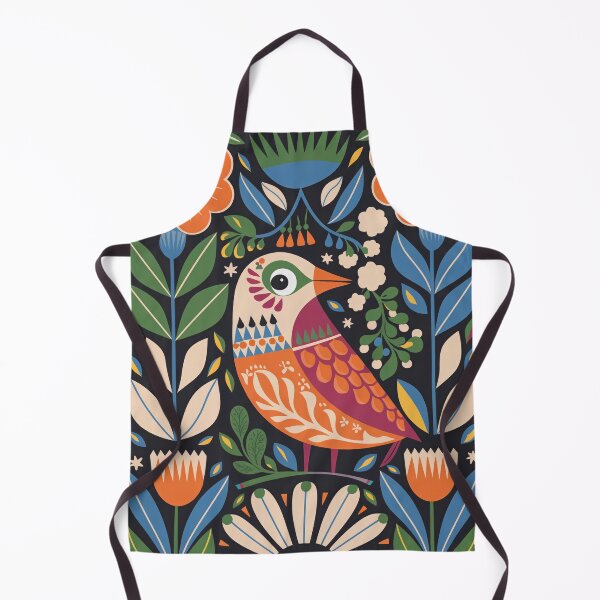 Item preview, Colorful Botanical Folk Bird Print | Scandinavian Floral Bird Wall Art designed and sold by Filora Atelier | Bird Art.
