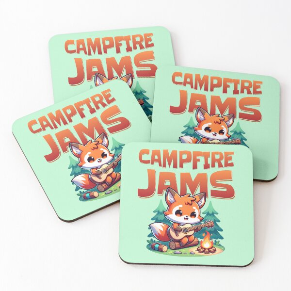 Item preview, Campfire Jams Fox – Cute Guitar Playing Forest Camper Design designed and sold by Sachie's Studio.