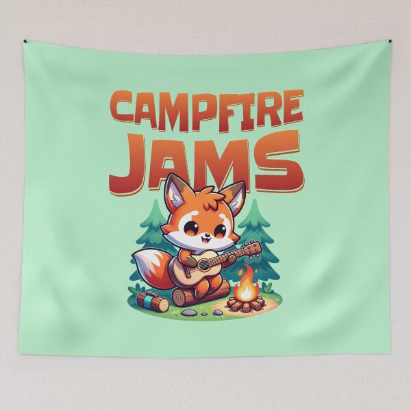 Item preview, Campfire Jams Fox – Cute Guitar Playing Forest Camper Design designed and sold by Sachie's Studio.