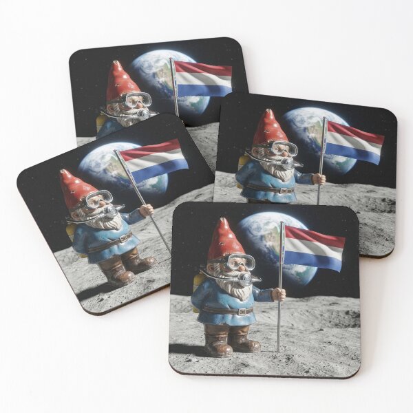 Item preview, Lunar Gnome Plants the Flag of the Netherlands designed and sold by Tridentulus.