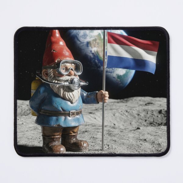 Item preview, Lunar Gnome Plants the Flag of the Netherlands designed and sold by Tridentulus.