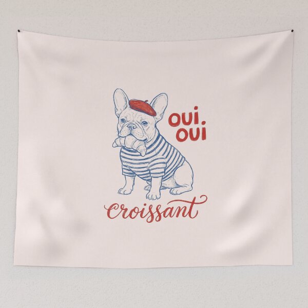 Item preview, Oui Oui Croissant Dog (frensh bulldog) designed and sold by shellle in the ocean.