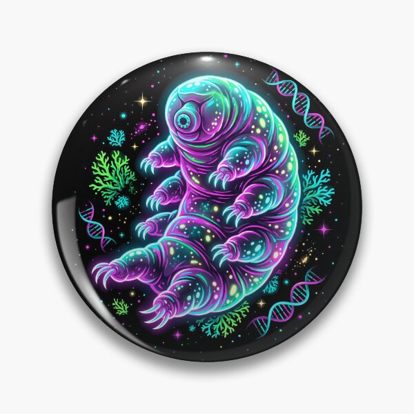 Item preview, Neon Cosmic Tardigrade | Glowing Space Water Bear Biology Art designed and sold by PiotrT.