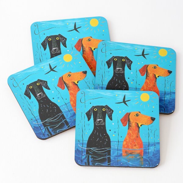 Item preview, "Aquatic Duo of Joy" -  Surreal Colourful Dogs designed and sold by Artekinium.