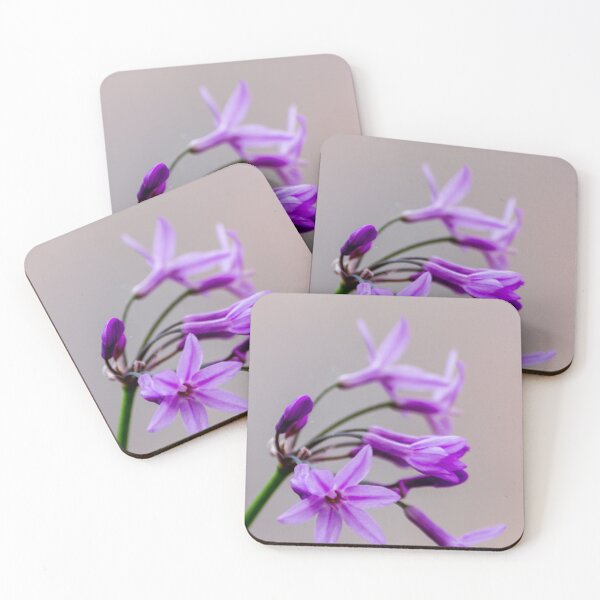 Item preview, Purple Wildflower Close-Up Macro Photo With Soft Background and Delicate Star-Shaped Blooms designed and sold by Nmallia.