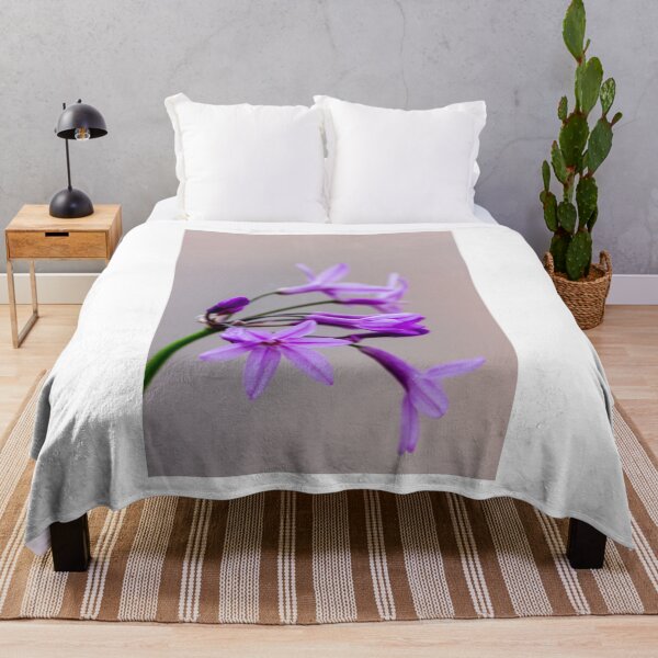 Item preview, Purple Wildflower Close-Up Macro Photo With Soft Background and Delicate Star-Shaped Blooms designed and sold by Nmallia.