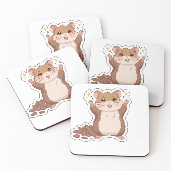 Item preview, Cute Happy Hamster Sticker – Kawaii Hamster with Seeds designed and sold by pn_terest.