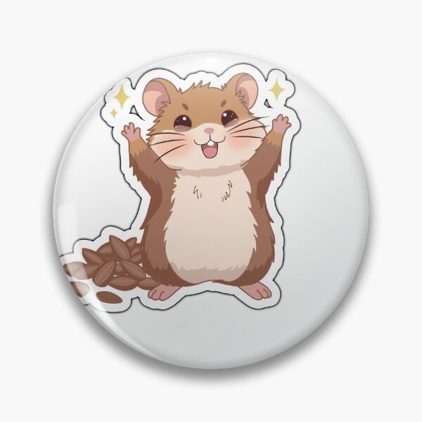 Item preview, Cute Happy Hamster Sticker – Kawaii Hamster with Seeds designed and sold by pn_terest.