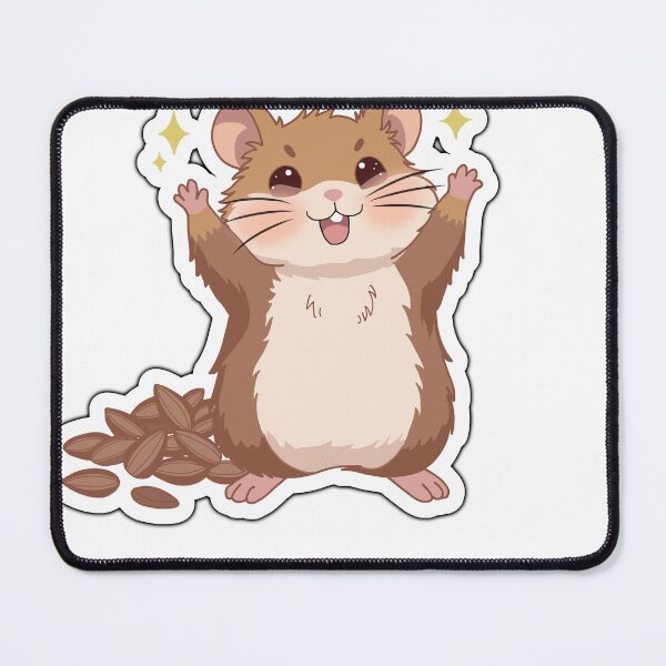 Item preview, Cute Happy Hamster Sticker – Kawaii Hamster with Seeds designed and sold by pn_terest.