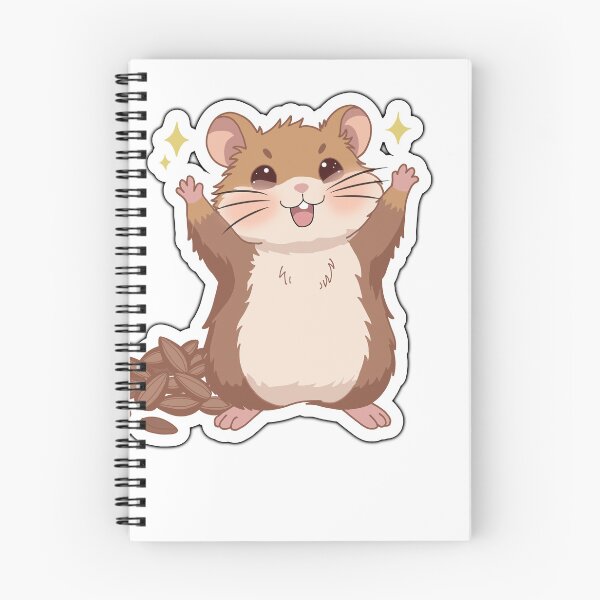 Item preview, Cute Happy Hamster Sticker – Kawaii Hamster with Seeds designed and sold by pn_terest.