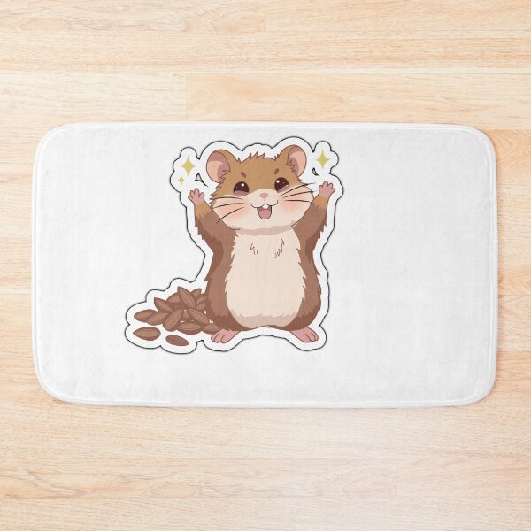 Item preview, Cute Happy Hamster Sticker – Kawaii Hamster with Seeds designed and sold by pn_terest.