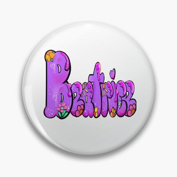 Item preview, Beatrice Name - purple Floral Bubble Letter Aesthetic Retro Boho personalized Design designed and sold by Artonmytee.