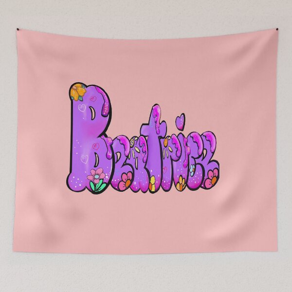 Item preview, Beatrice Name - purple Floral Bubble Letter Aesthetic Retro Boho personalized Design designed and sold by Artonmytee.