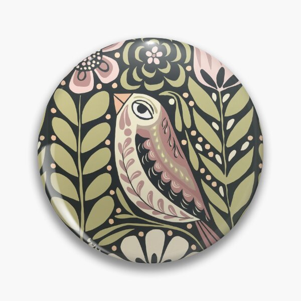 Item preview, Folk Bird Wall Art | Soft Botanical Bird Print with Floral Details designed and sold by Filora Atelier | Bird Art.