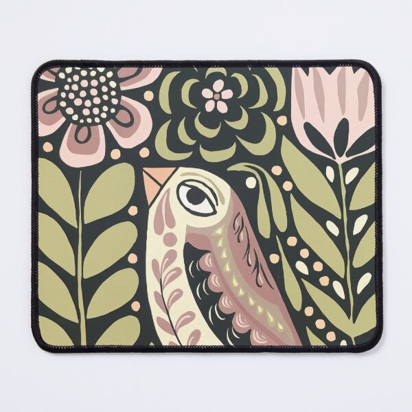 Item preview, Folk Bird Wall Art | Soft Botanical Bird Print with Floral Details designed and sold by Filora Atelier | Bird Art.