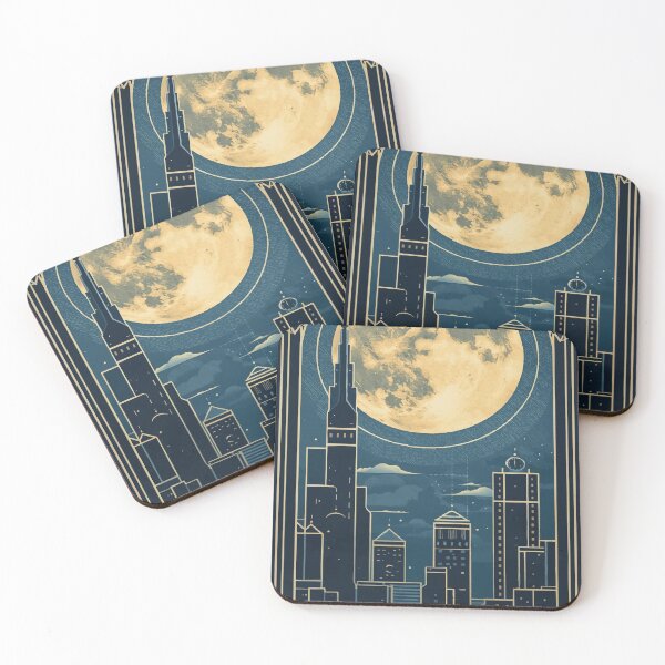 Item preview, Moonrise Over the City designed and sold by AbstractAnom.