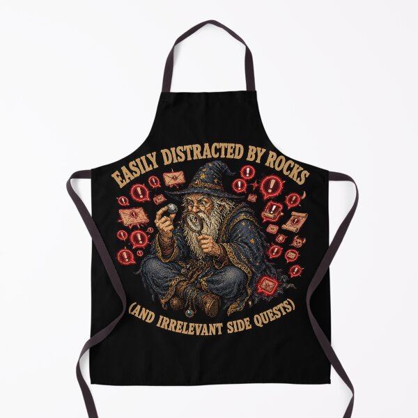 Item preview, Funny Easily Distracted By Rocks Wizard Side Quest Procrastination Tee designed and sold by Mythic Ink Studio.