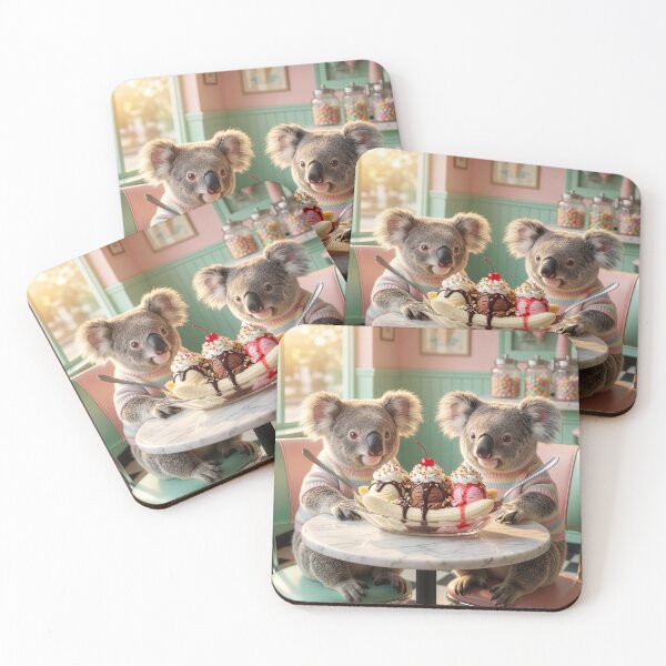 Item preview, Adorable Koalas Share a Banana Split designed and sold by Tridentulus.